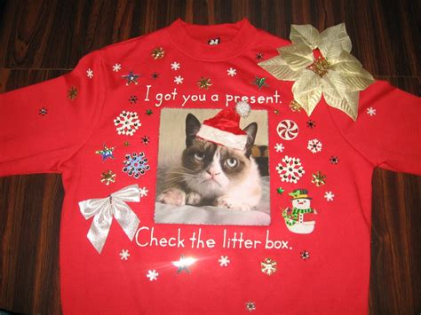 Grumpy Cat Ugly Christmas Sweater Sweatshirt New Handpainted - Etsy