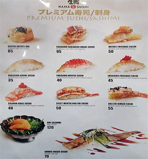 Menu at Nama Sushi by Sushi Masa restaurant, Tangerang