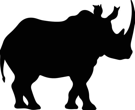 rhino black silhouette 38102262 Vector Art at Vecteezy