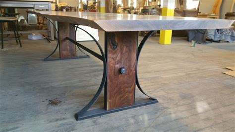 Buy Hand Made Rare Bastogne Walnut Dining Table With Steel And Walnut ...