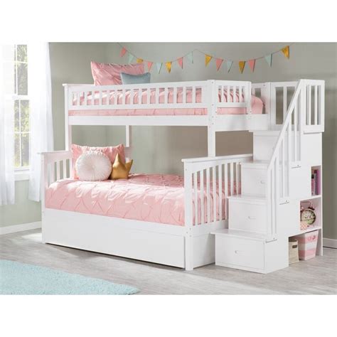 Harriet Bee Abel Staircase Twin Over Full Bunk Bed with Trundle & Reviews | Wayfair | Bed for ...