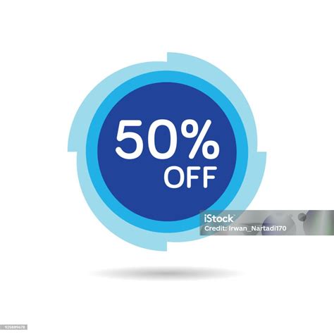 50 Off Discount Sticker Sale Blue Tag Isolated Vector Illustration ...