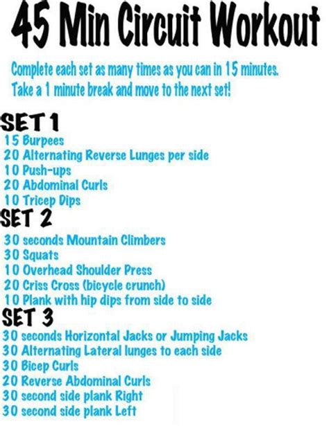 Pin by Esther Klompmaker on work it out. | Circuit workout, Hour workout routine, Hour workout