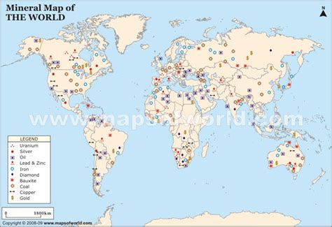 Mineral Map of the World | Map, Minerals, World map