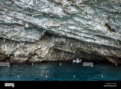 Exploring the sea caves on the Isle of Capri, Campania, Italy Stock ...