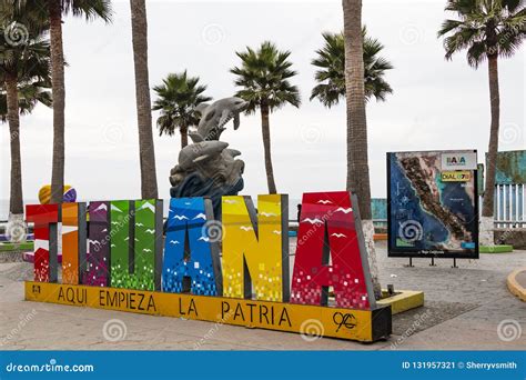 Giant Colorful Sign at Playas De Tijuana at the International Border Wall Editorial Photo ...