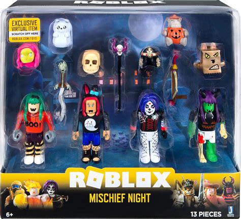 Roblox ROG0126 Mischief Night 4-piece figures pack play set with 4 action figures, accessories ...