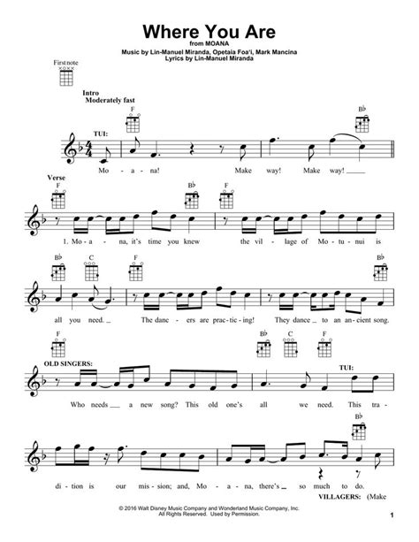 The 25+ best Moana sheet music ideas on Pinterest | Ukulele songs, Ukulele chords songs and Im ...