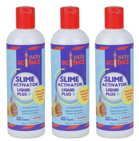 Yucky Science Slime Activator Liquid Plus ( Pack of 3 Bottles , 200 ml Each) , Clear- Buy Online ...