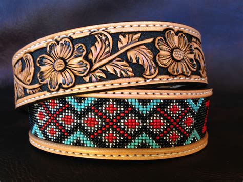 Custom Beaded Belts | custom leather belt tapered leather belt two tone leather belt beaded ...