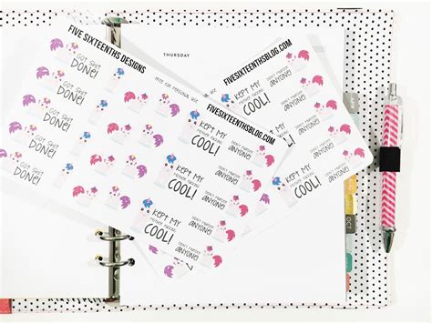 five sixteenths blog: Free Planner Stickers // Happy Unicorn Stickers