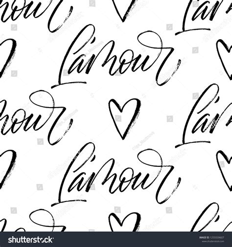 Lamour Love French Modern Brush Calligraphy Stock Vector (Royalty Free) 1255539607 | Shutterstock