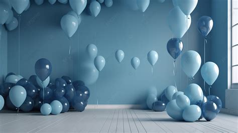 Blue Themed Balloon Background For Celebrations Or Commercial Use 3d ...