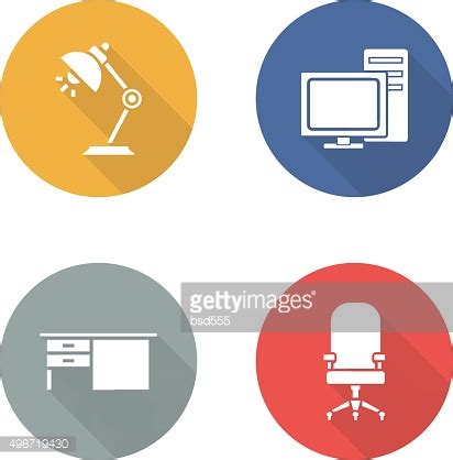 Workplace Flat Design Icon Set Stock Vector | Royalty-Free | FreeImages