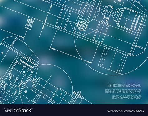 Mechanical engineering drawing blueprints Vector Image