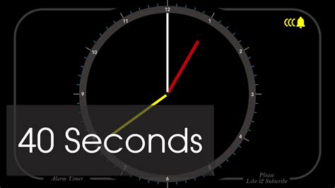 40 Seconds - Analog Clock Timer & Alarm - 1080p - Countdown - YouTube