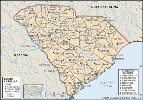 Historical Facts of South Carolina Counties