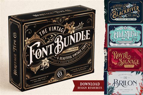 Vintage Font Bundle by Heritage Type | Creative Market