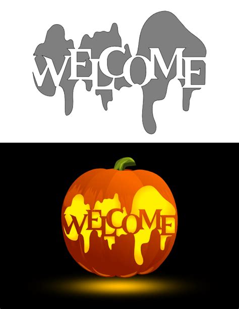 Printable Welcome Pumpkin Stencil