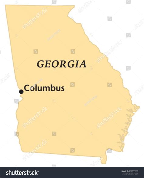 Columbus Georgia Locate Map Stock Vector (Royalty Free) 218953897 ...