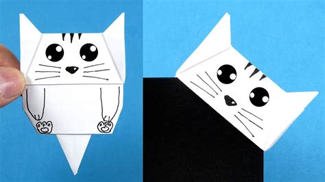 Origami Cat Bookmark - How To Make Paper Cat Bookmark - YouTube