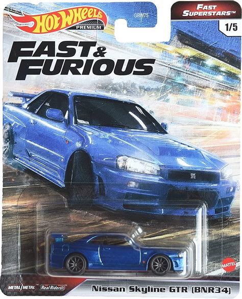 Amazon.com: Hot Wheels Nissan Skyline GTR, [Blue] Fast Superstars 1/5 ...