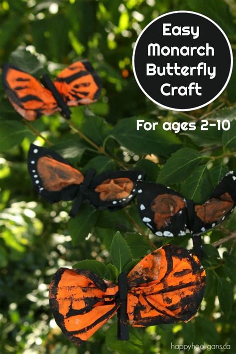 Easy monarch butterfly craft! You'll never believe how quick and easy ...