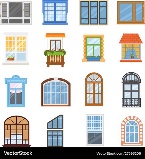 Window modern house view glass frame arch Vector Image