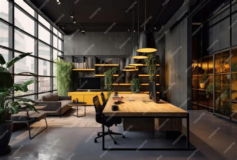 Premium Photo | Stylish Modern Office Space with Urban Flair