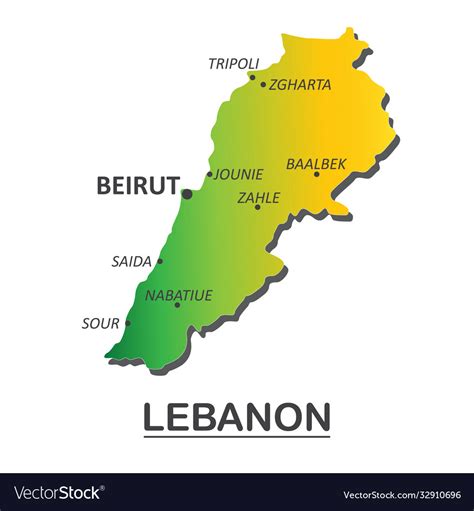 Detailed map lebanon with cities Royalty Free Vector Image