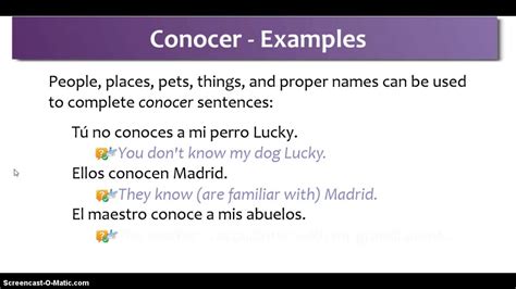 Saber vs Conocer - When to Use Either Verb - YouTube