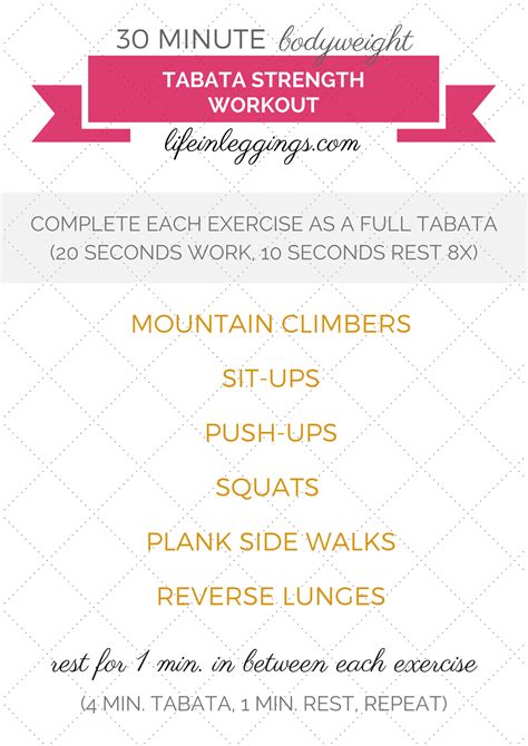 Example Of Tabata Workout - tabata workouts for beginners