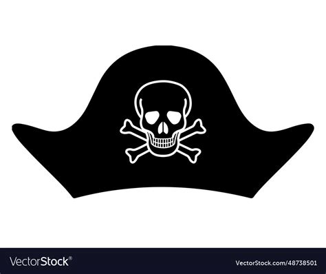 Pirate hat silhouette art Royalty Free Vector Image