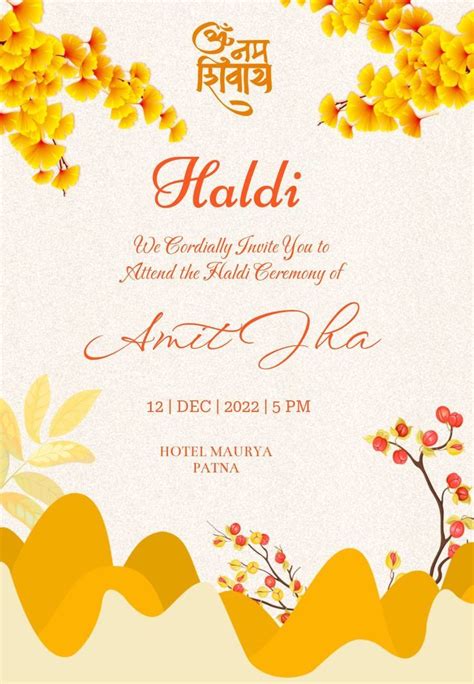 Haldi Ceremony Invitation Card | Invitations, Wedding cards, Haldi ceremony