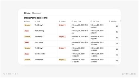 5+ Notion Pomodoro Timer Widgets & Templates | Gridfiti