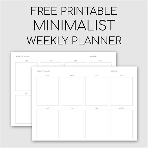 Free Minimalist Planner Printables - FREE PRINTABLE TEMPLATES