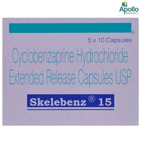 SKELEBENZ 15MG CYCLOBENZAPRINE HCL ER CAPSULE, SUN, Treatment: Muscle Relaxer at Rs 240/box in ...