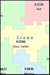 SIOUX County, Iowa Digital ZIP Code Map