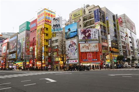 Akihabara Anime District in Japan There are rows of anime, manga, video games and computer goods ...