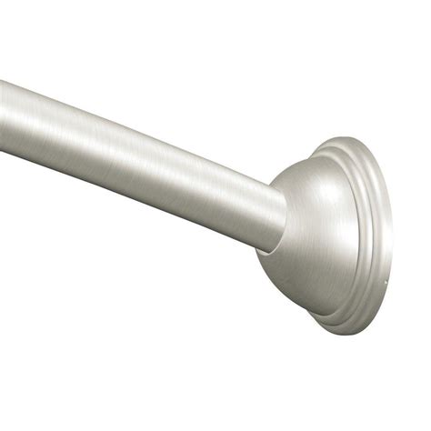 MOEN 54 in. - 72 in. Adjustable Length Curved Shower Rod in Brushed ...