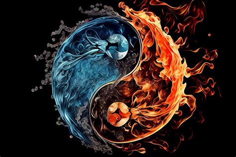 Fire and Water - Yin-yang Concept Stock Illustration - Illustration of ...