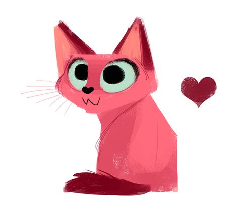 Daily Cat Drawings — 531: Pink Kitten My last one for the day :)