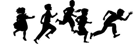 Children Running Silhouette at GetDrawings | Free download