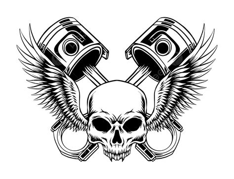 Biker Skull Image, Biker, Skull, Piston PNG and Vector with Transparent Background for Free Download