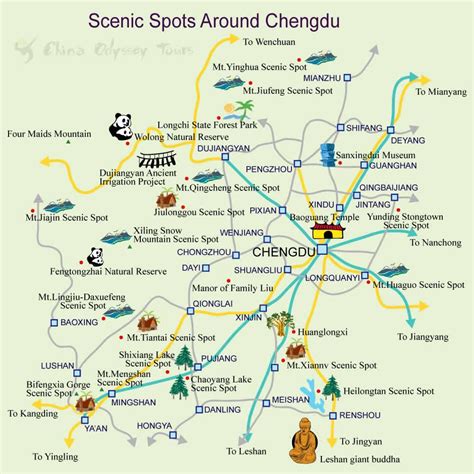 Chengdu Map City of China | Map of China City Physical Province Regional