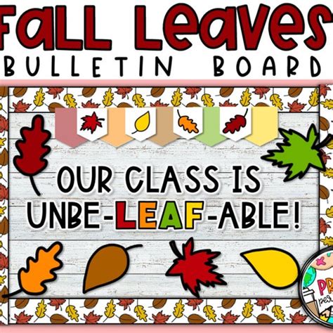 Fall Leaves Bulletin Board Colorful Leaves Bulletin Board - Etsy