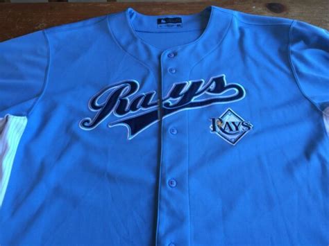 Tampa Bay Rays Jersey MLB Genuine Merchandise Sewn Light Blue Sz Mens 52 XL B42 | eBay