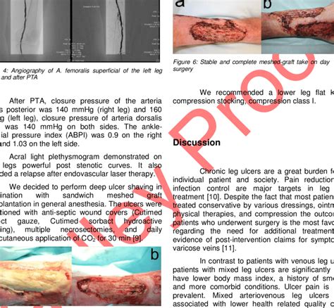 Aggressive surgical debridement of the leg ulcer: (a) before and (b)... | Download Scientific ...