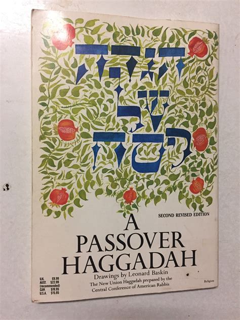 A Passover Haggadah The New Union Haggadah Passover Traditions, Leonard Baskin, Passover ...