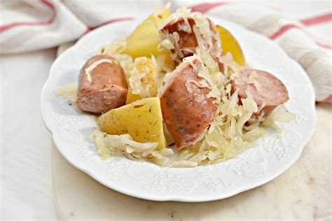 Polish Sausage, Sauerkraut And Potatoes (Crockpot) - Sweet Pea's Kitchen